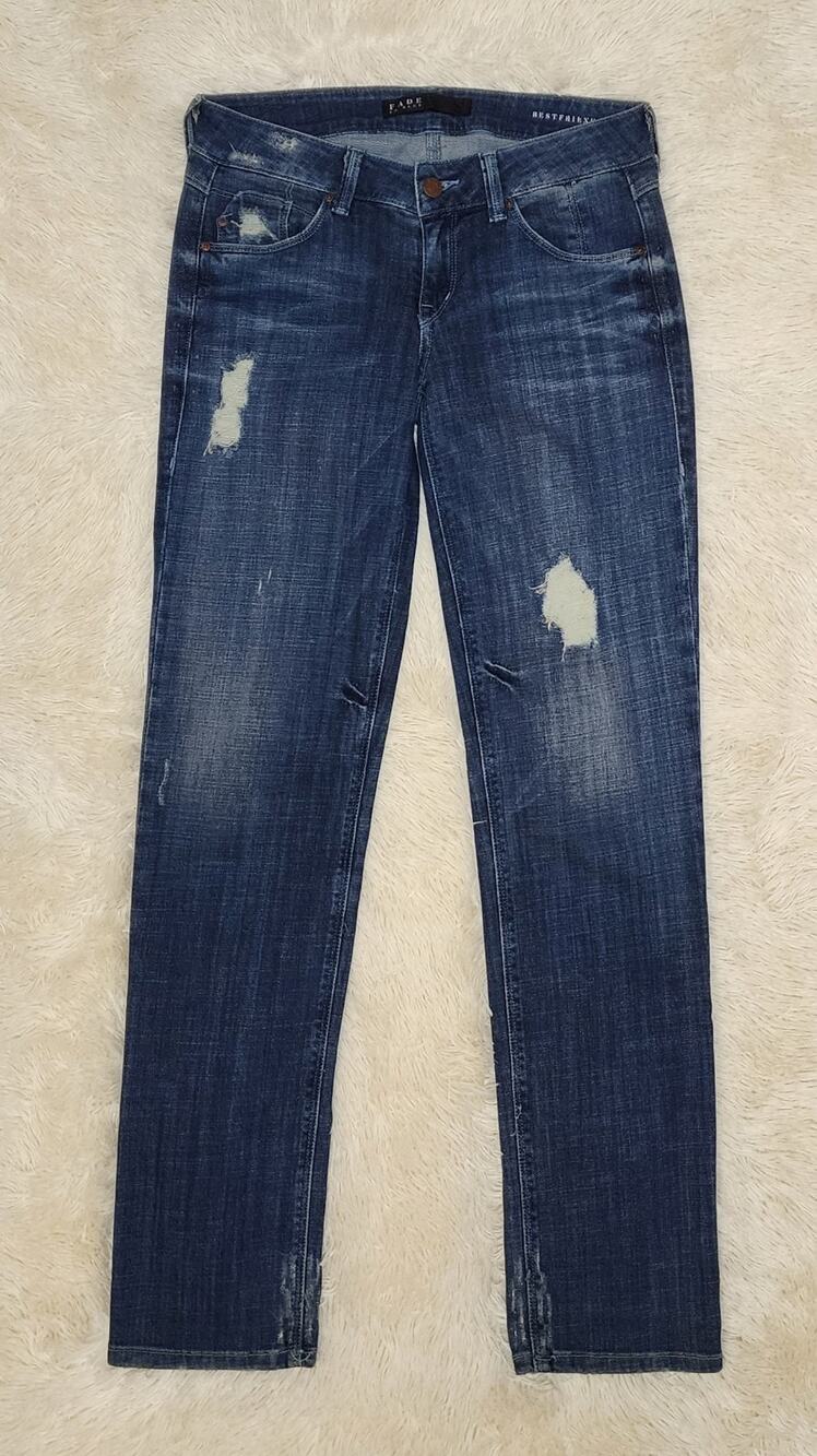 Fade To Blue Womens Size 25 Distressed Best Friend Straight Leg Comfort Jeans